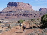 Two Bikers on the White Rim Road at Canyonlands National Park