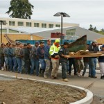 Dugout canoe moved to the Hibulb Cultural Center for Conservation