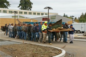 Dugout canoe moved to the Hibulb Cultural Center for Conservation