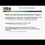SBA 8(a) Business Development Program Webinar